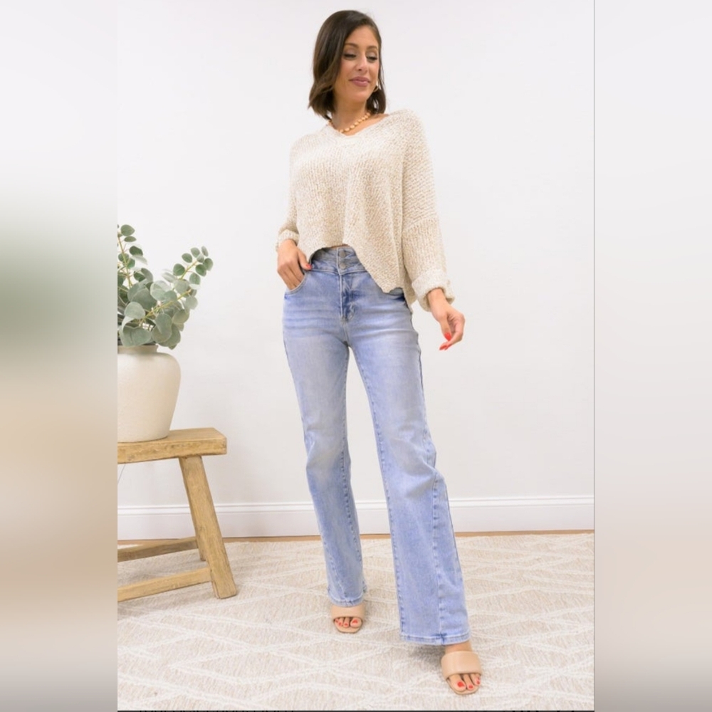Risen, Double Agent High Rise Straight Leg Light Wash Jean, NWT 14W-16W - Picture 4 of 9